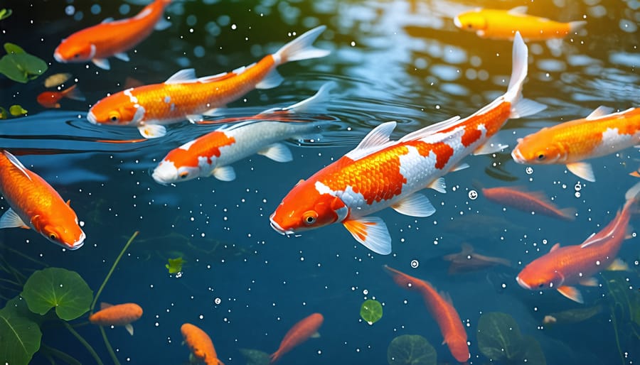 Koi and goldfish as examples of climate-adaptable pond fish