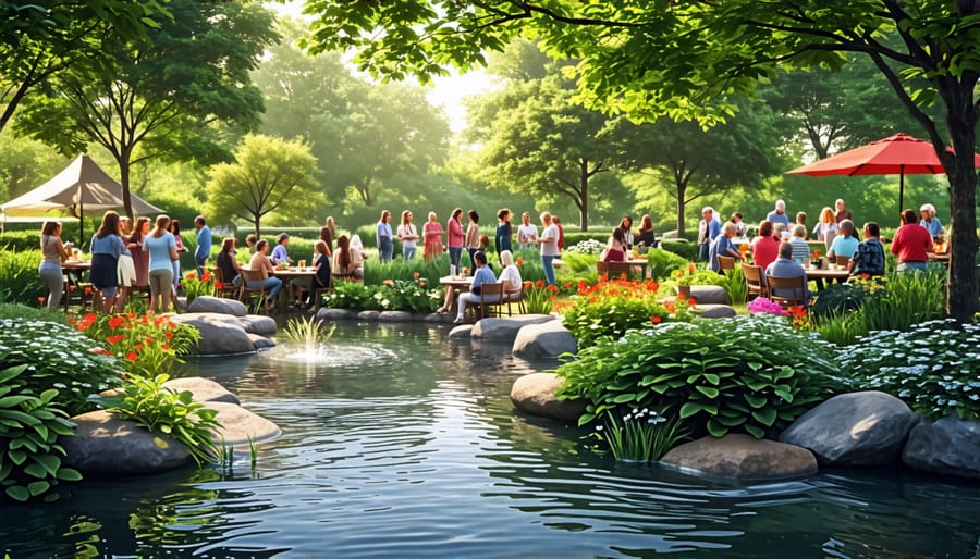 People engaging in a workshop focused on water garden conservation and education