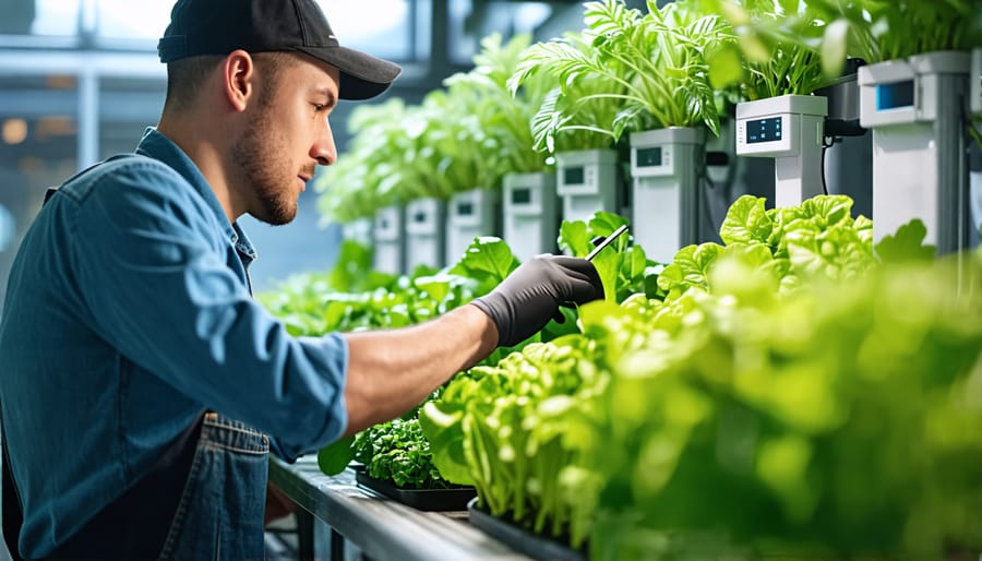 Installation of pumps and sensors in an automated hydroponic system