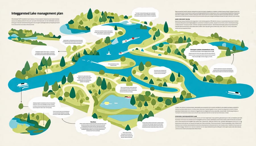 Diagram showing the elements of an integrated lake management plan