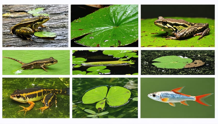 Montage of important pond organisms for biodiversity monitoring