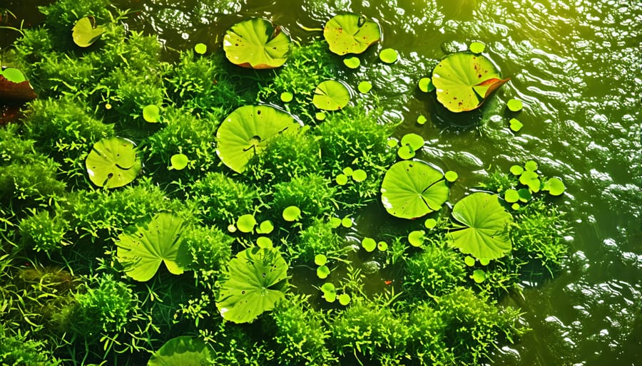 Comparison of different algae species found in backyard ponds