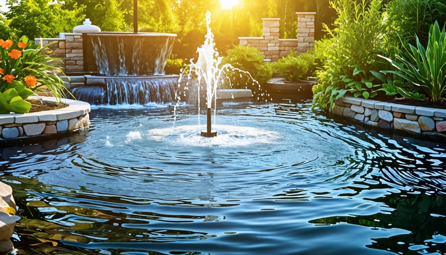 Examples of common pond circulation devices used to maintain water quality