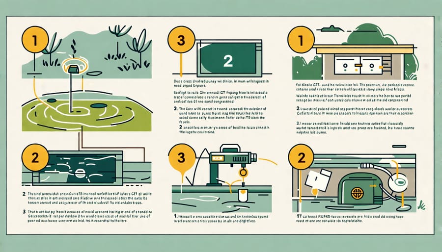 Flow chart illustrating how to troubleshoot a GFCI tripping issue with a pond pump