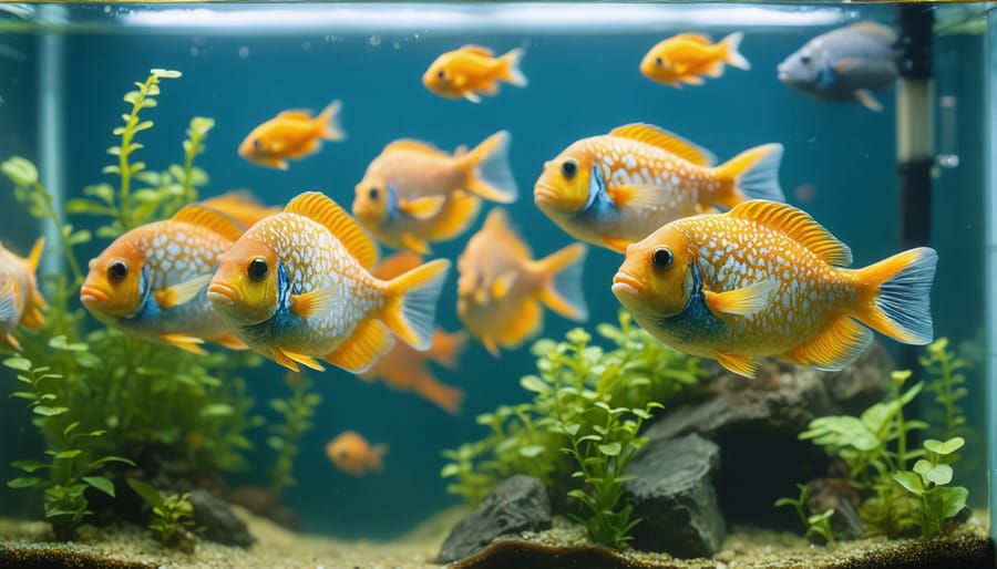 Healthy fish in a successfully maintained water cycling aquarium