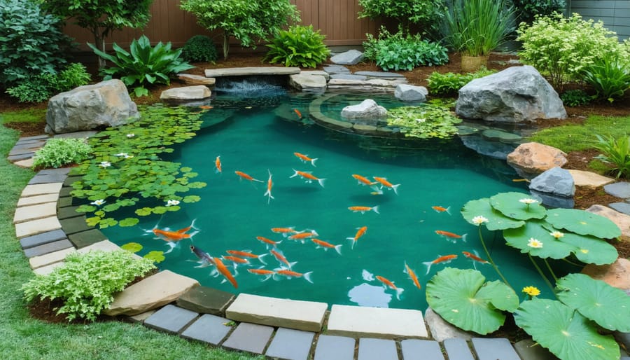 Example of an ideal minnow habitat in a backyard pond setting