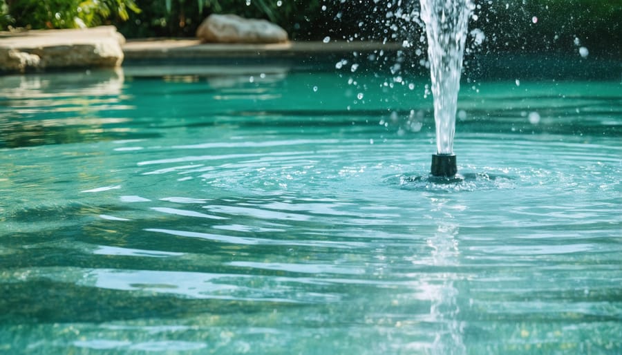 Water fountain aerator improving pond water quality and reducing evaporation