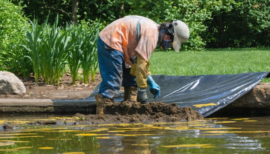 Demonstration of safe fish and plant removal during pond draining process