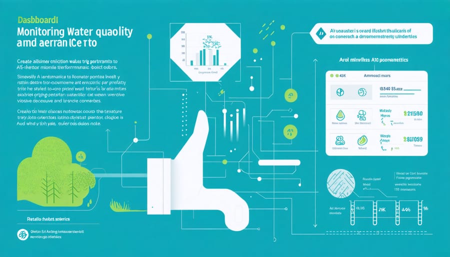 Smart monitoring dashboard displaying real-time pond aeration data and analytics