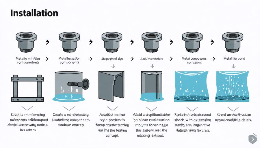 Step-by-step guide for installing eco-friendly metal components in a pond