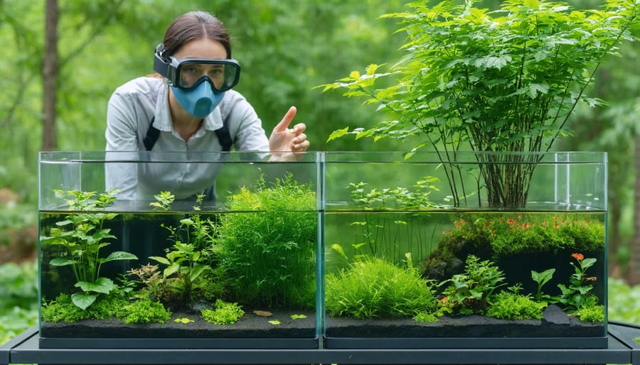 Step-by-step demonstration of quarantine procedure for new pond plants