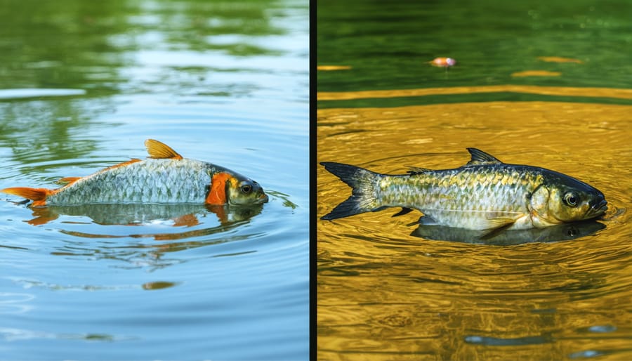 Side-by-side comparison of pond water quality: eco-friendly versus conventional metals