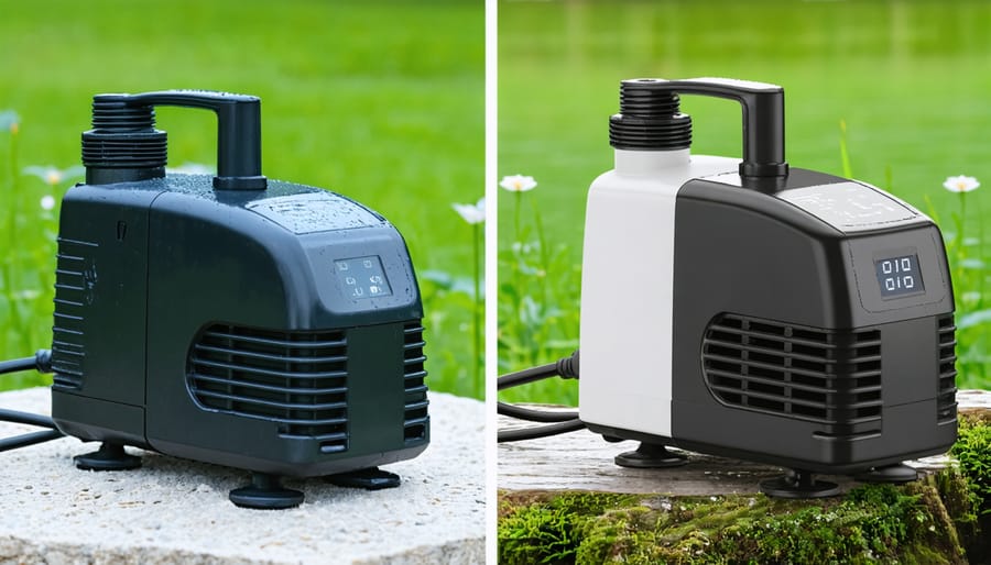 Comparison between traditional and smart pond pump systems highlighting technological differences