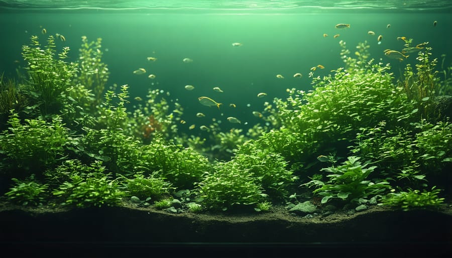 Sequence showing proper technique for planting underwater pond plants