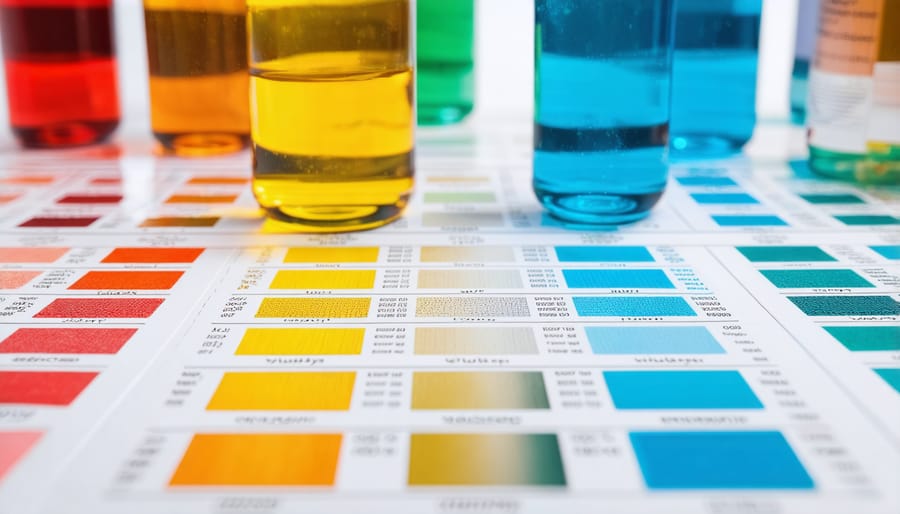 Water testing kit displaying pH, nutrient, and hardness measurement tools