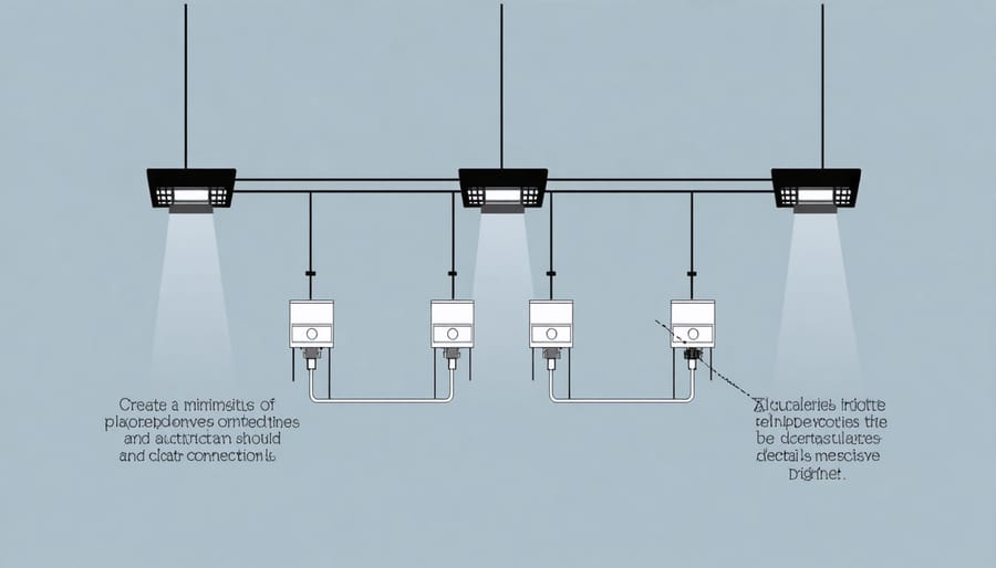 Safety diagram illustrating underwater light installation and wiring configuration