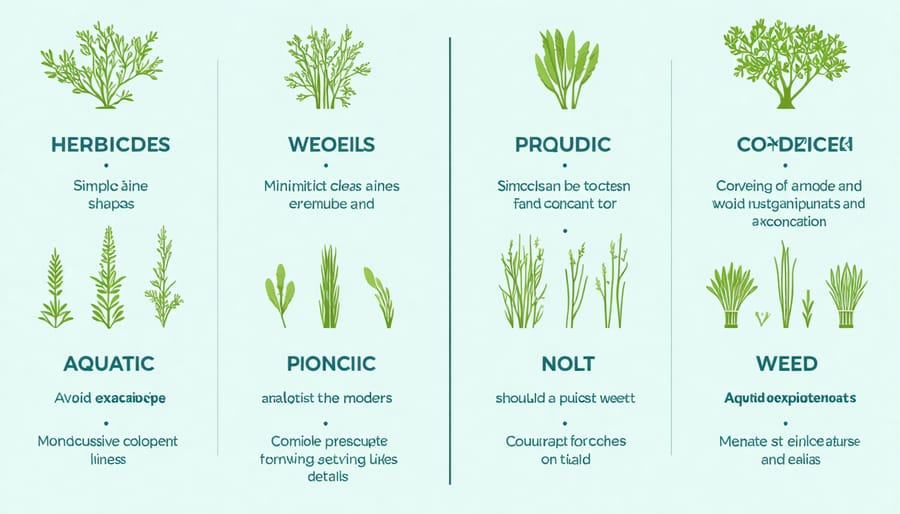 Visual guide to common pond herbicides and the types of weeds they control