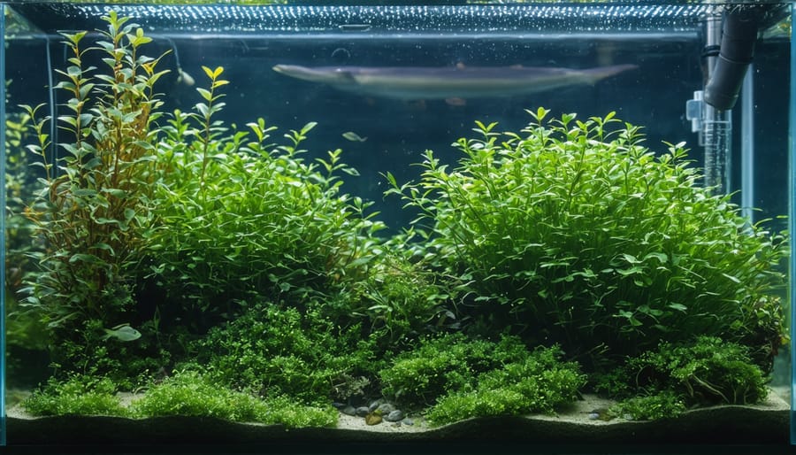 Well-established marine aquarium displaying various species of seagrasses and macroalgae in a natural arrangement
