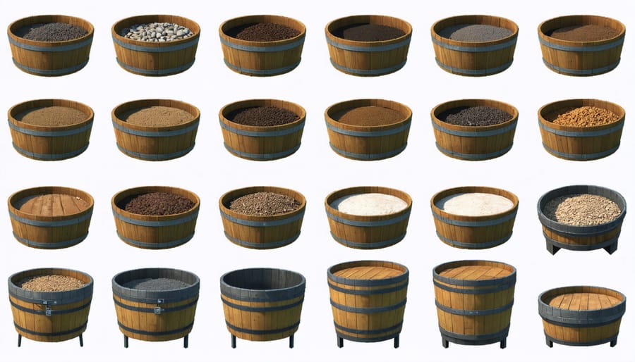 Selection of plastic and glass breeding tubs with size comparison
