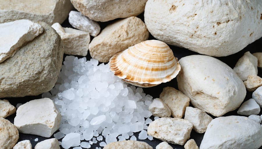 Natural materials and substances used to adjust pond water alkalinity