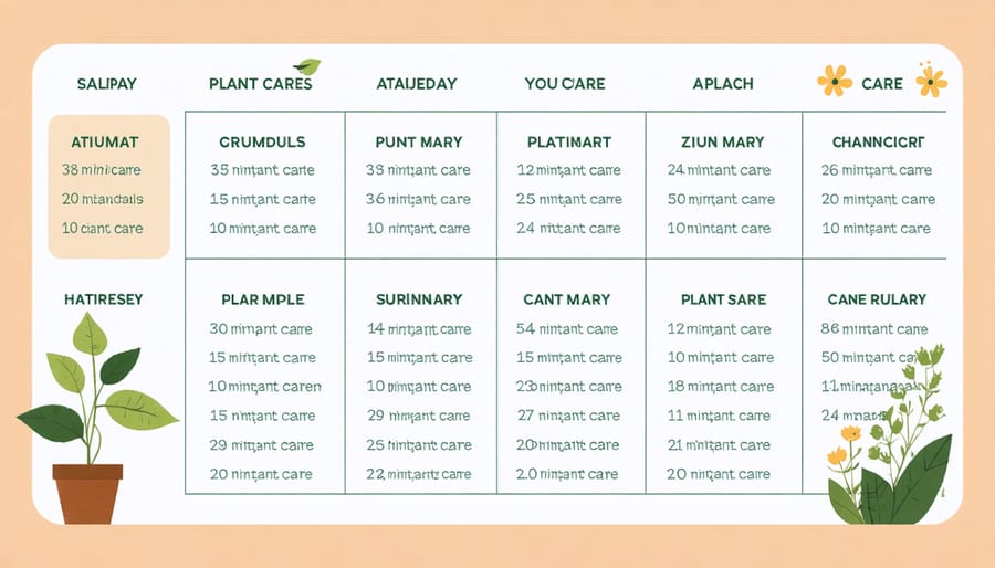 Monthly calendar showing retention pond plant maintenance activities