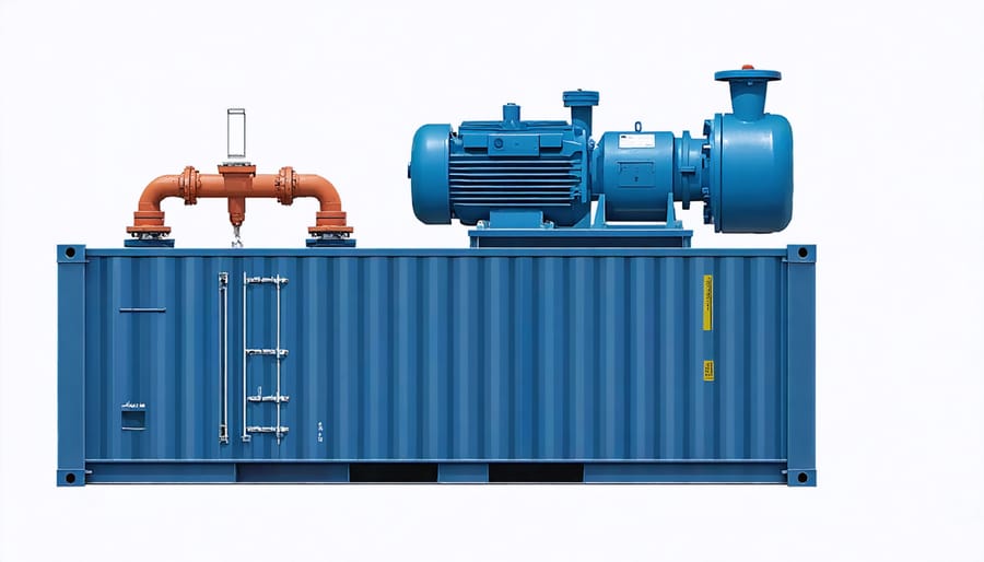 Demonstration of water pump installation in a container water garden