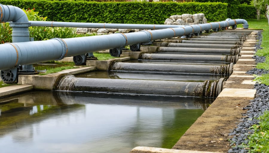 Step-by-step installation of pond filter system with biological and mechanical components