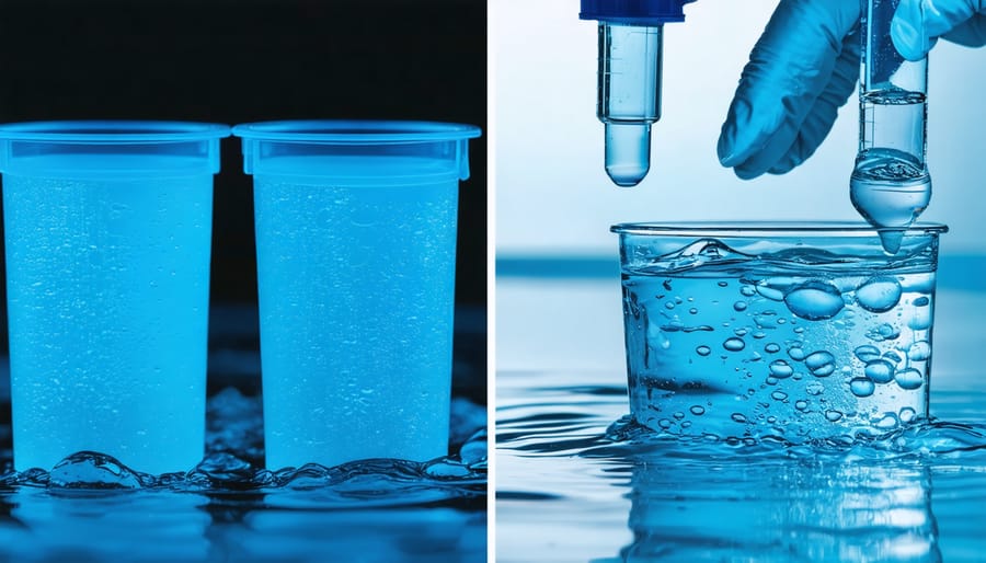 Various water testing tools including pH meter, dissolved oxygen meter, and test strips for aquaponic systems