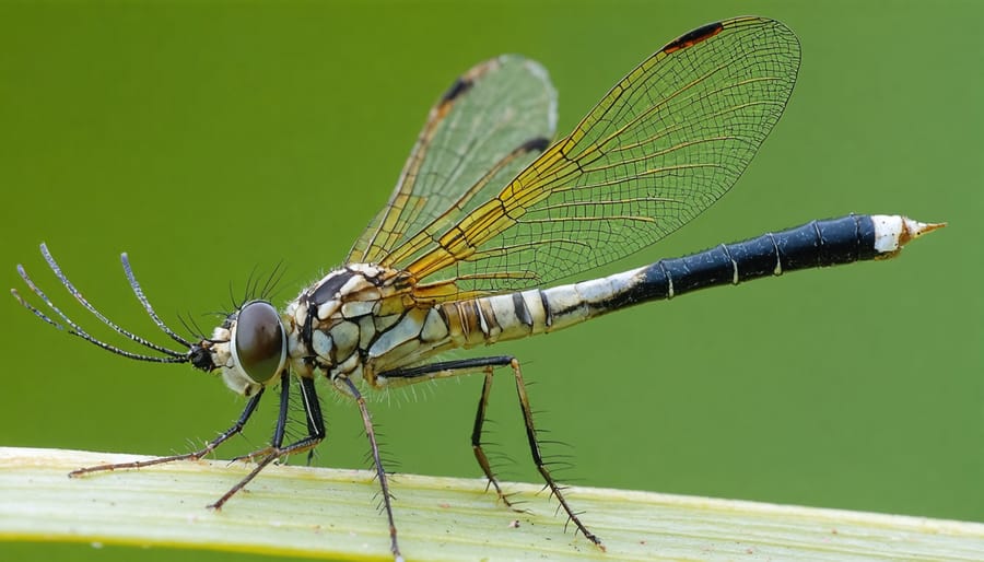 Beneficial aquatic insects naturally controlling pest populations in a pond