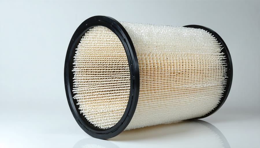Modern drum filter system showing stainless steel construction and water flow