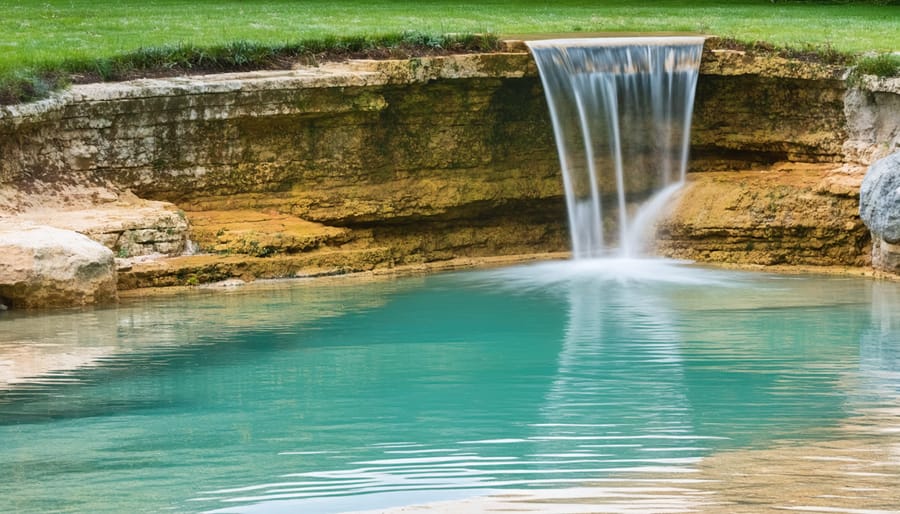 Natural spring pool with clear water bubbling up through sandy bottom