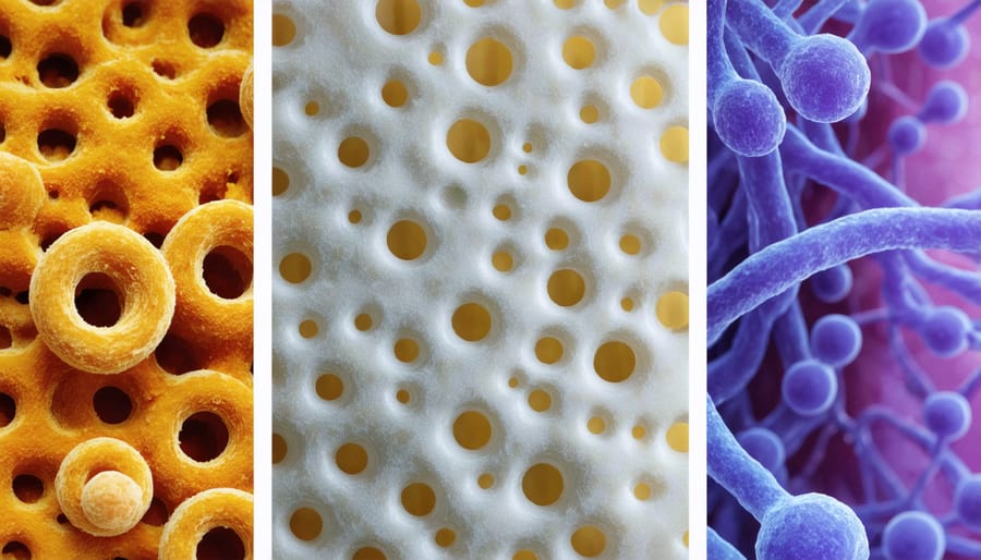 Comparison of biological filter media types including ceramic rings and bio-balls
