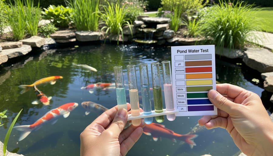 Clear glass jar containing pond water sample held up for examination
